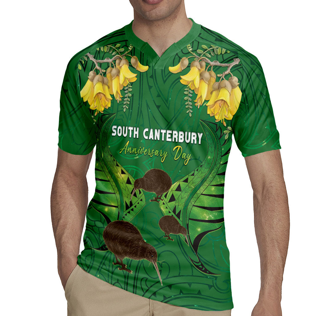 Personalised South Canterbury Anniversary Day Rugby Jersey Kiwi Kowhai Silver Fern Maori Pattern LT22 - Polynesian Pride