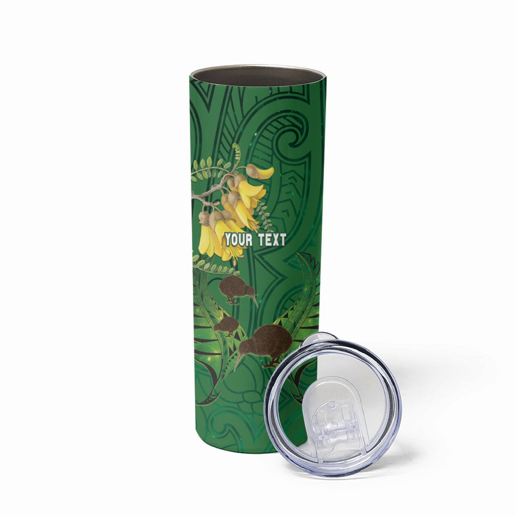 Personalised South Canterbury Anniversary Day Skinny Tumbler Kiwi Kowhai Silver Fern Maori Pattern LT22 - Polynesian Pride