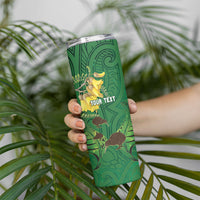 Personalised South Canterbury Anniversary Day Skinny Tumbler Kiwi Kowhai Silver Fern Maori Pattern LT22 - Polynesian Pride