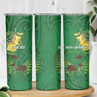Personalised South Canterbury Anniversary Day Skinny Tumbler Kiwi Kowhai Silver Fern Maori Pattern LT22 - Polynesian Pride