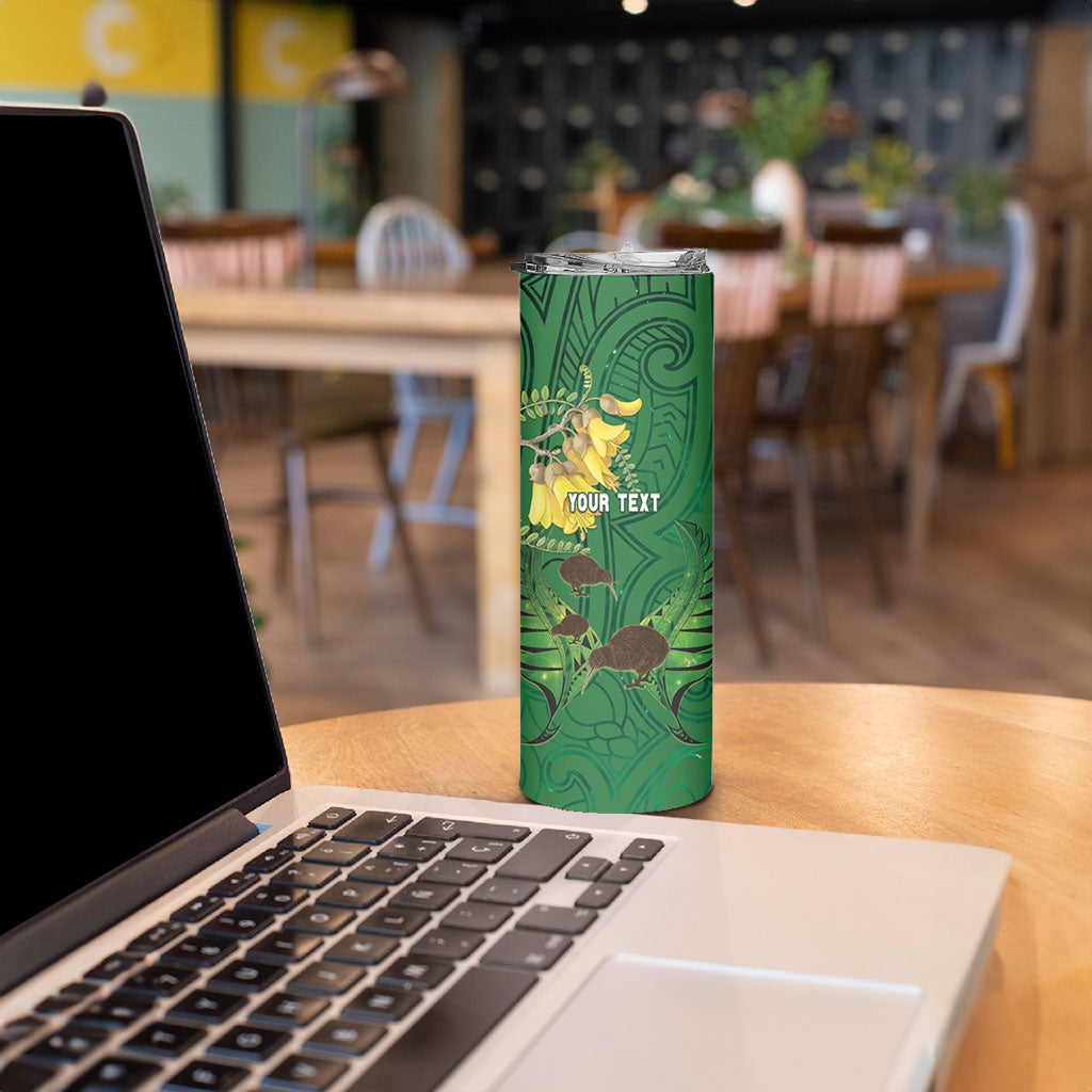 Personalised South Canterbury Anniversary Day Skinny Tumbler Kiwi Kowhai Silver Fern Maori Pattern LT22 - Polynesian Pride