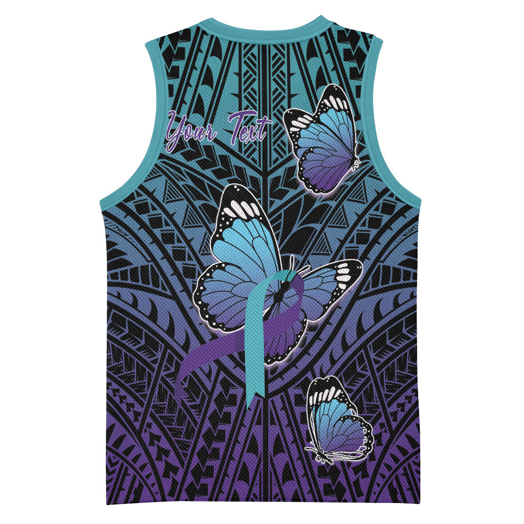 Personalised New Zealand Suicide Prevention Month Basketball Jersey Maori Mauri Tu Mauri Ora Polynesian Pattern LT22 - Polynesian Pride
