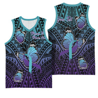 Personalised New Zealand Suicide Prevention Month Basketball Jersey Maori Mauri Tu Mauri Ora Polynesian Pattern LT22 - Polynesian Pride