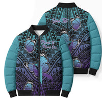 Personalised New Zealand Suicide Prevention Month Bomber Puffer Jacket Maori Mauri Tu Mauri Ora Polynesian Pattern LT22 - Polynesian Pride