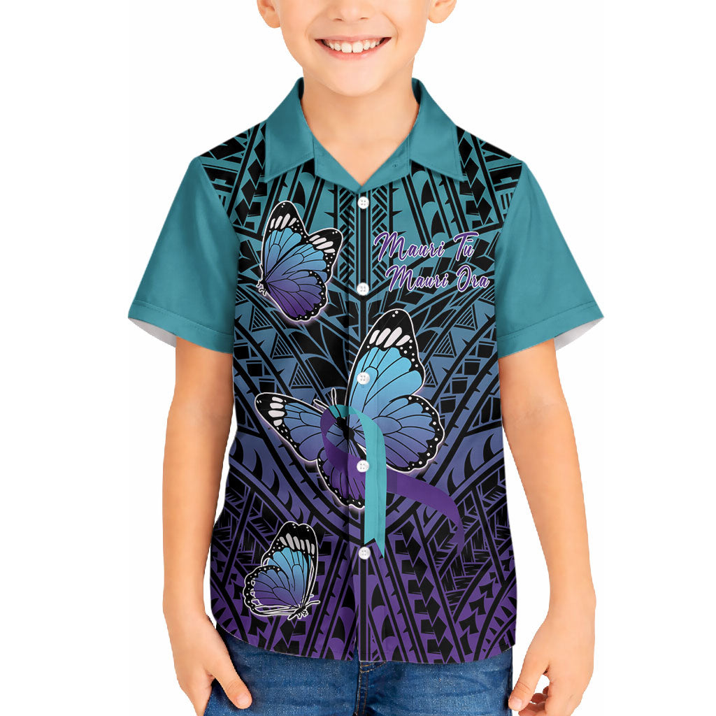 Personalised New Zealand Suicide Prevention Month Hawaiian Shirt Maori Mauri Tu Mauri Ora Polynesian Pattern LT22 - Polynesian Pride