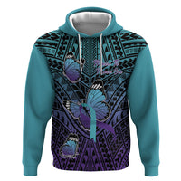Personalised New Zealand Suicide Prevention Month Hoodie Maori Mauri Tu Mauri Ora Polynesian Pattern LT22 Pullover Hoodie Teal - Polynesian Pride