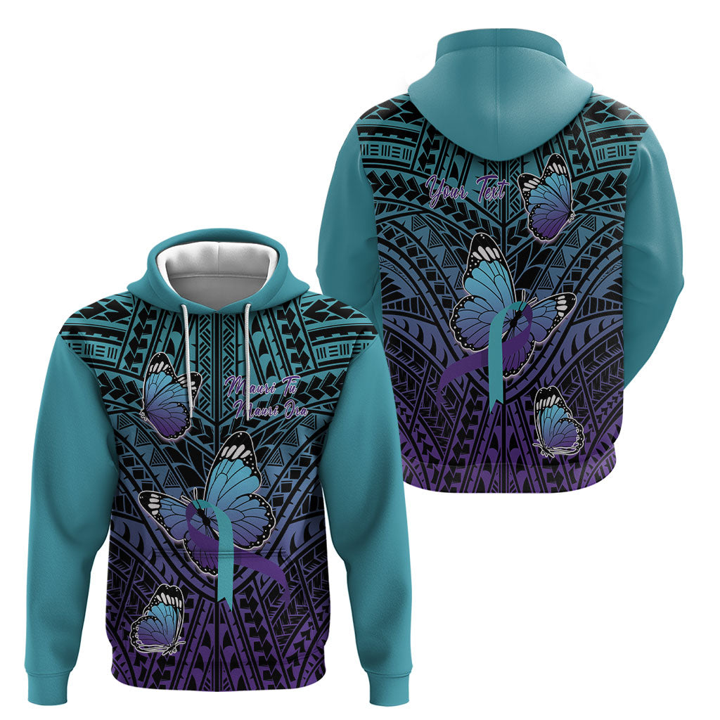 Personalised New Zealand Suicide Prevention Month Hoodie Maori Mauri Tu Mauri Ora Polynesian Pattern LT22 - Polynesian Pride