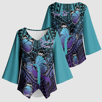 Personalised New Zealand Suicide Prevention Month Kimono Sleeve Blouse Maori Mauri Tu Mauri Ora Polynesian Pattern LT22 - Polynesian Pride