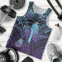 Personalised New Zealand Suicide Prevention Month Men Tank Top Maori Mauri Tu Mauri Ora Polynesian Pattern LT22 - Polynesian Pride