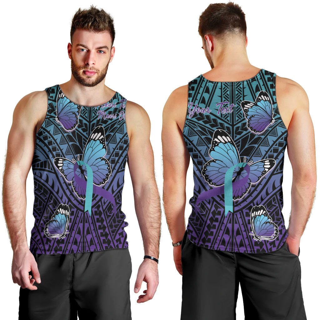 Personalised New Zealand Suicide Prevention Month Men Tank Top Maori Mauri Tu Mauri Ora Polynesian Pattern LT22 - Polynesian Pride