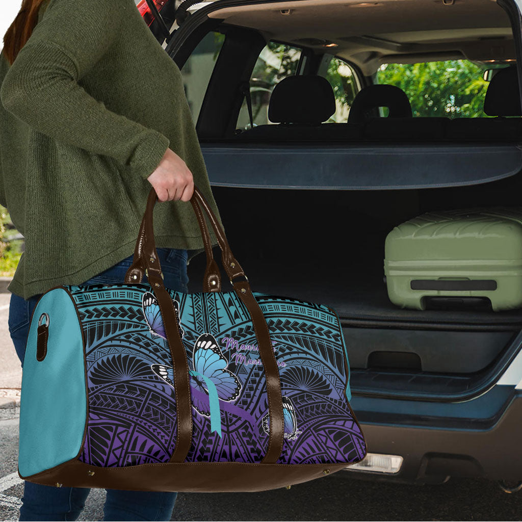 New Zealand Suicide Prevention Month Travel Bag Maori Mauri Tu Mauri Ora Polynesian Pattern LT22 - Polynesian Pride