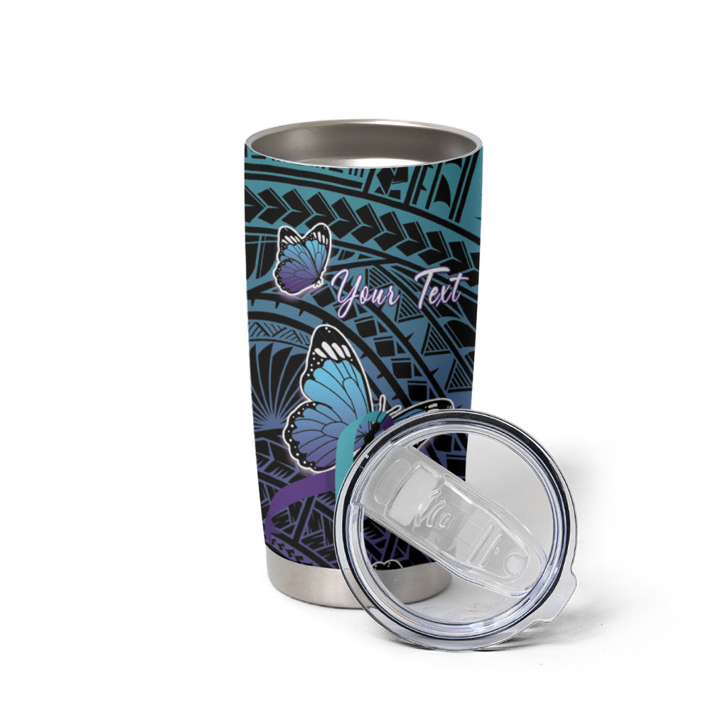 Personalised New Zealand Suicide Prevention Month Tumbler Cup Maori Mauri Tu Mauri Ora Polynesian Pattern LT22 - Polynesian Pride