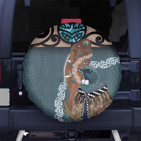 New Zealand Tui Bird Maripi Spare Tire Cover Maori Weapon Kowhaiwhai Pattern