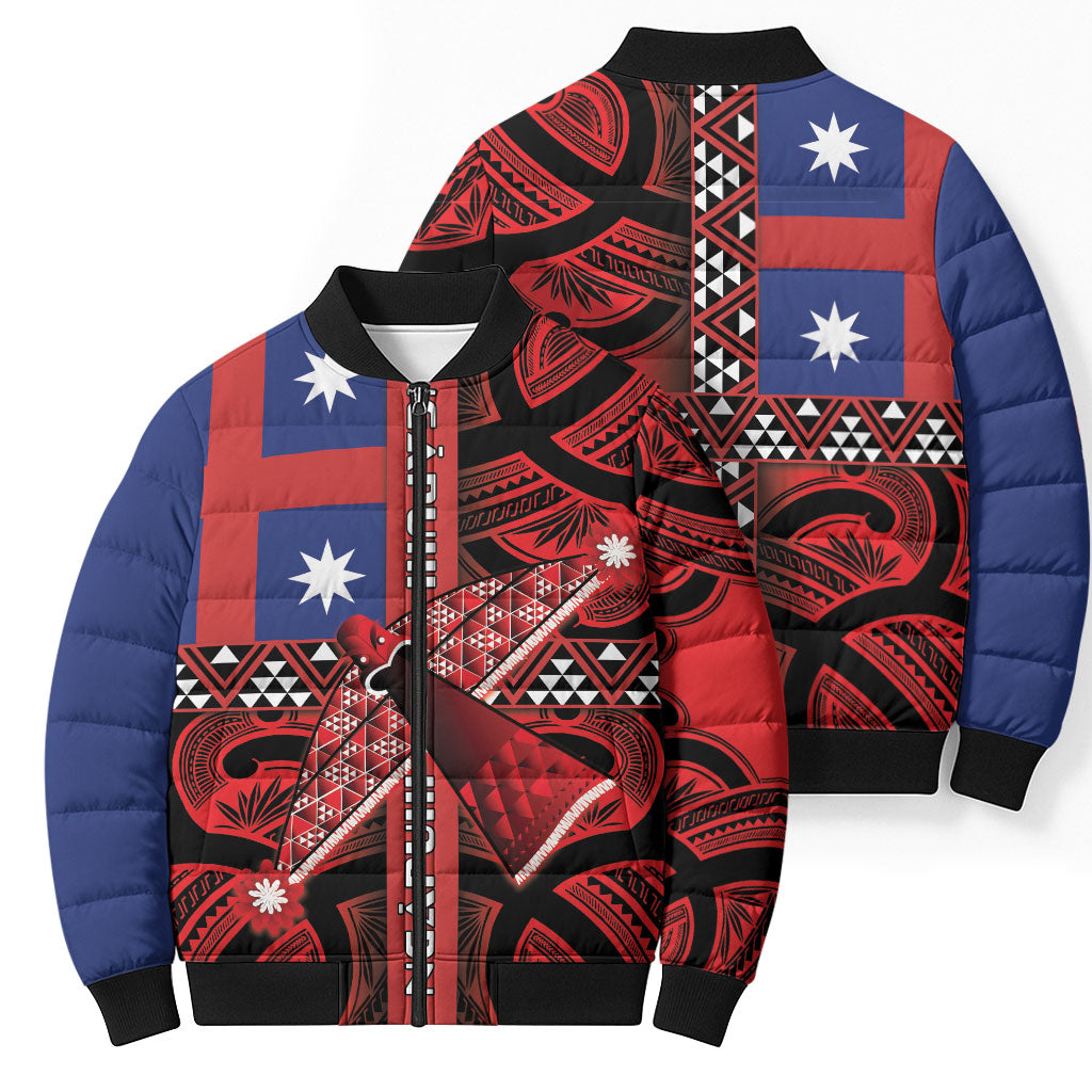 Aotearoa Iwi Ngapuhi Bomber Puffer Jacket Tuhoronuku Kite United Tribes Flag Maori Pattern LT22 - Polynesian Pride