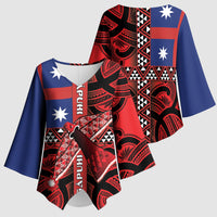 Aotearoa Iwi Ngapuhi Kimono Sleeve Blouse Tuhoronuku Kite United Tribes Flag Maori Pattern LT22 - Polynesian Pride