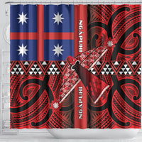 Aotearoa Iwi Ngapuhi Shower Curtain Tuhoronuku Kite United Tribes Flag Maori Pattern LT22 - Polynesian Pride