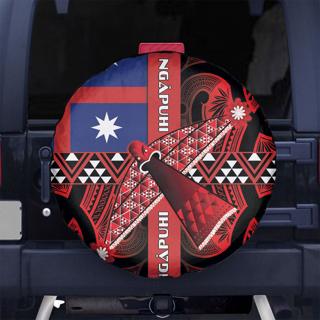 Aotearoa Iwi Ngapuhi Spare Tire Cover Tuhoronuku Kite United Tribes Flag Maori Pattern LT22 No hole Red - Polynesian Pride
