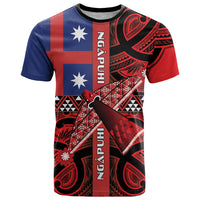 Aotearoa Iwi Ngapuhi T Shirt Tuhoronuku Kite United Tribes Flag Maori Pattern LT22 Red - Polynesian Pride