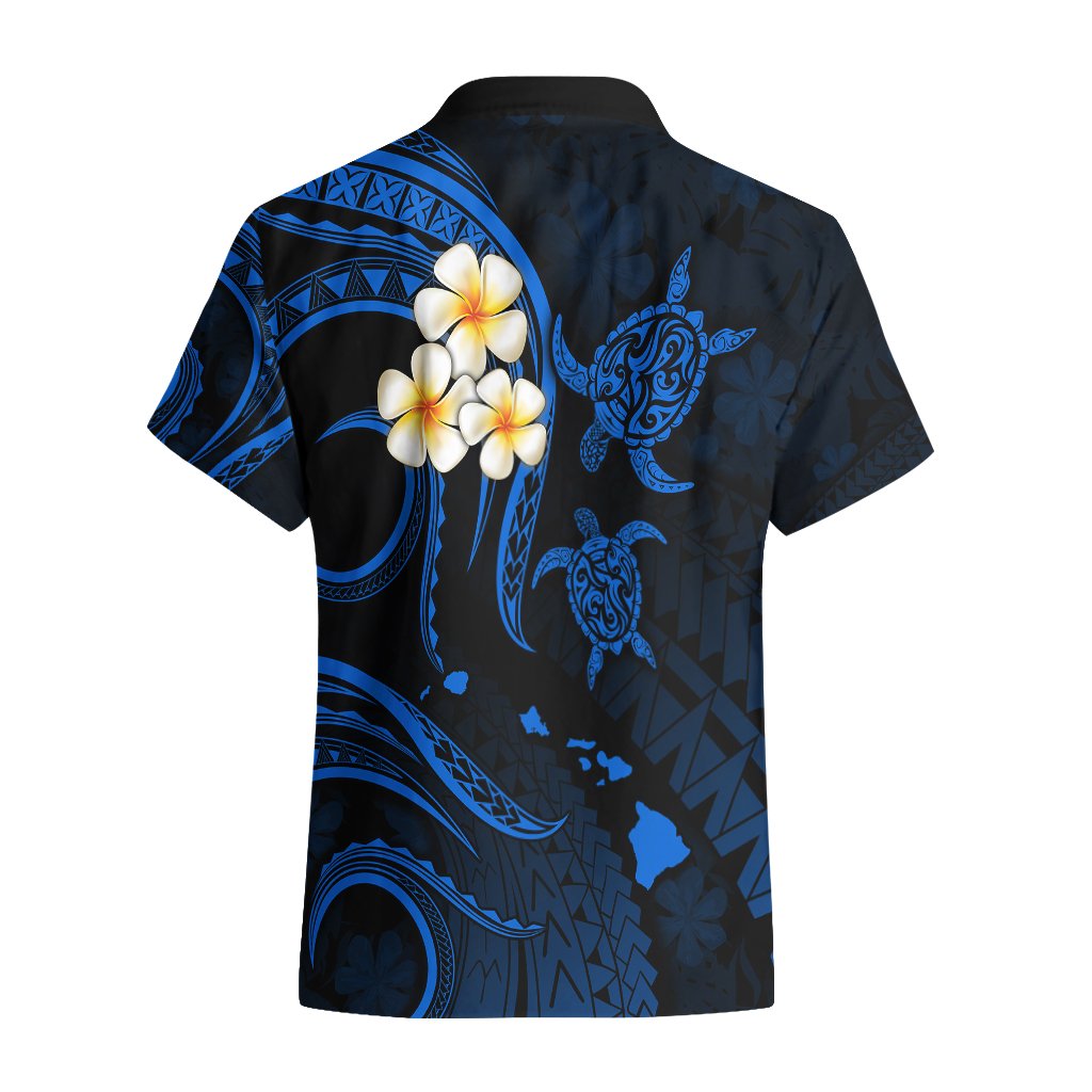 Personalised Niihau Hawaii Hawaiian Shirt Polynesian Tattoo and Pacific Plumeria Blue Vibe LT9 - Polynesian Pride