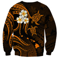 Personalised Niihau Hawaii Sweatshirt Polynesian Tattoo and Pacific Plumeria Gold Vibe LT9 - Polynesian Pride