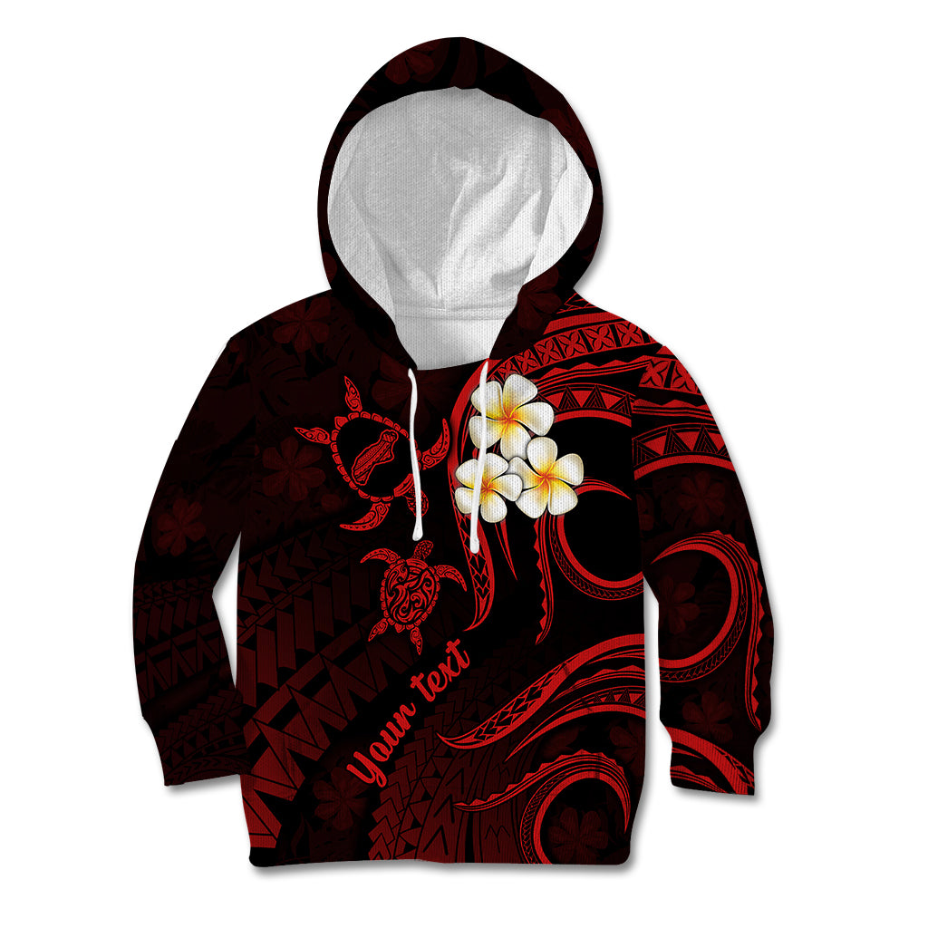 Personalised Niihau Hawaii Kid Hoodie Polynesian Tattoo and Pacific Plumeria Red Vibe LT9 Hoodie Red - Polynesian Pride