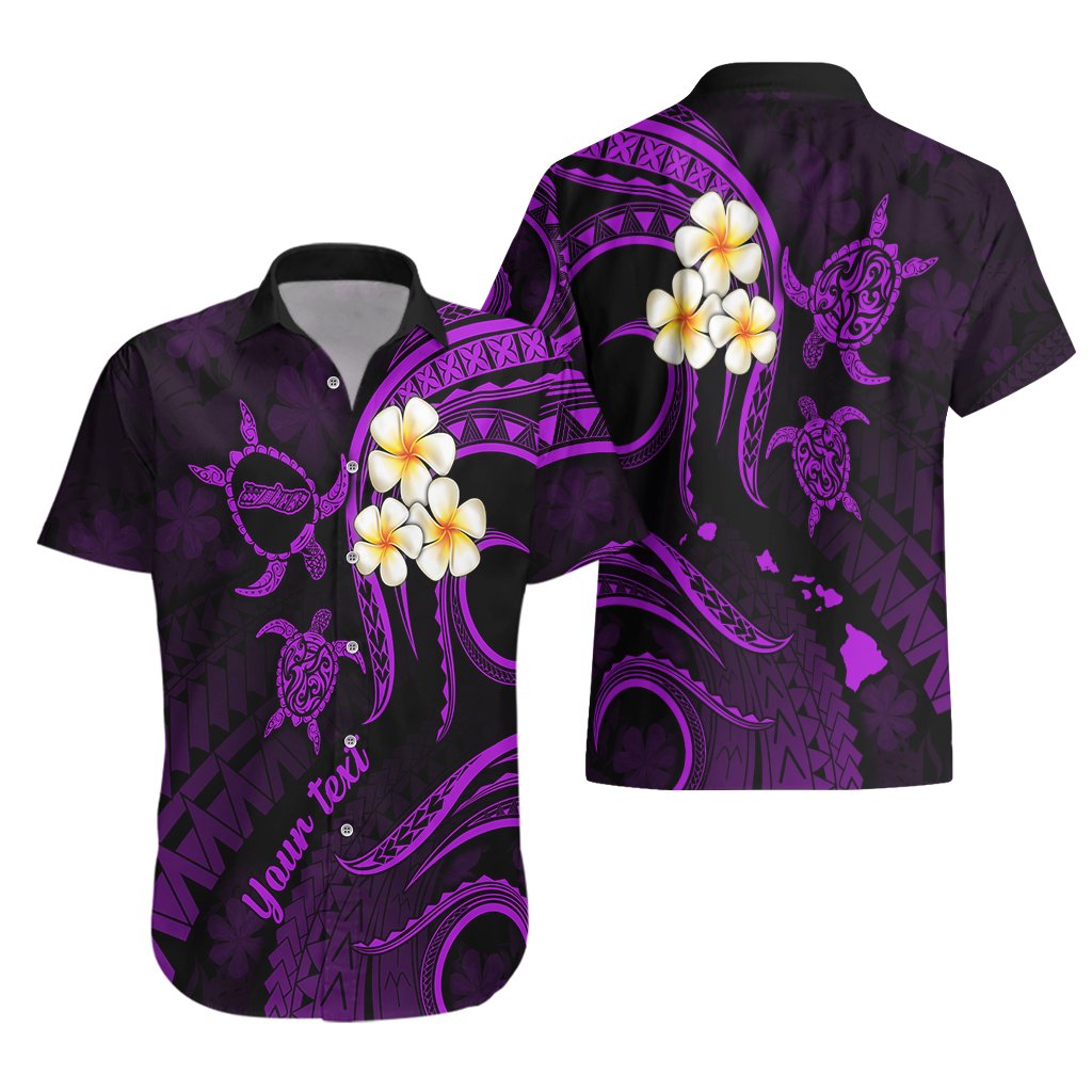 Personalised Molokai Hawaii Hawaiian Shirt Polynesian Tattoo and Pacific Plumeria Purple Vibe LT9 - Polynesian Pride