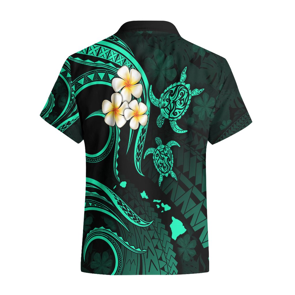Personalised Molokai Hawaii Hawaiian Shirt Polynesian Tattoo and Pacific Plumeria Turquoise Vibe LT9 - Polynesian Pride