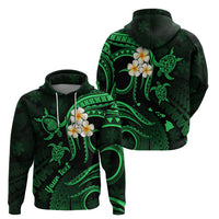 Custom Lanai Hawaii Hoodie Polynesian Tattoo and Pacific Plumeria Green Vibe LT9 - Polynesian Pride