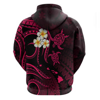 Custom Lanai Hawaii Hoodie Polynesian Tattoo and Pacific Plumeria Pink Vibe LT9 - Polynesian Pride