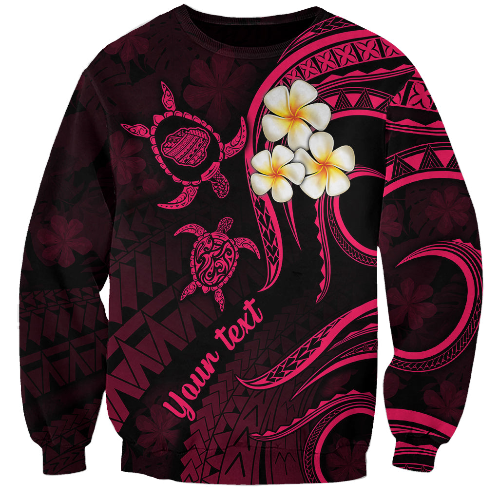 Personalised Kauai Hawaii Sweatshirt Polynesian Tattoo and Pacific Plumeria Pink Vibe LT9 Unisex Pink - Polynesian Pride