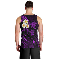 Personalised Kauai Hawaii Men Tank Top Polynesian Tattoo and Pacific Plumeria Purple Vibe LT9 - Polynesian Pride