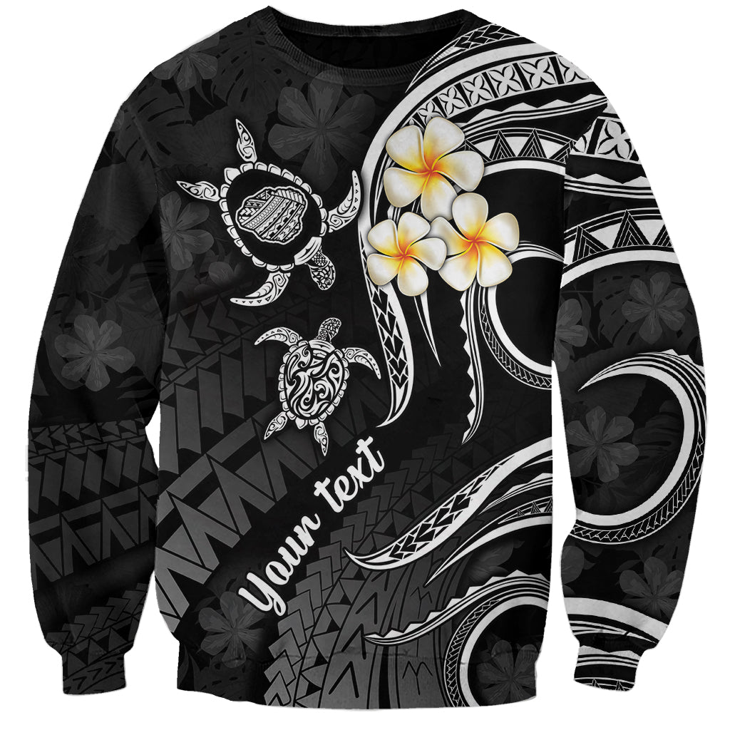 Personalised Kauai Hawaii Sweatshirt Polynesian Tattoo and Pacific Plumeria White Vibe LT9 Unisex White - Polynesian Pride