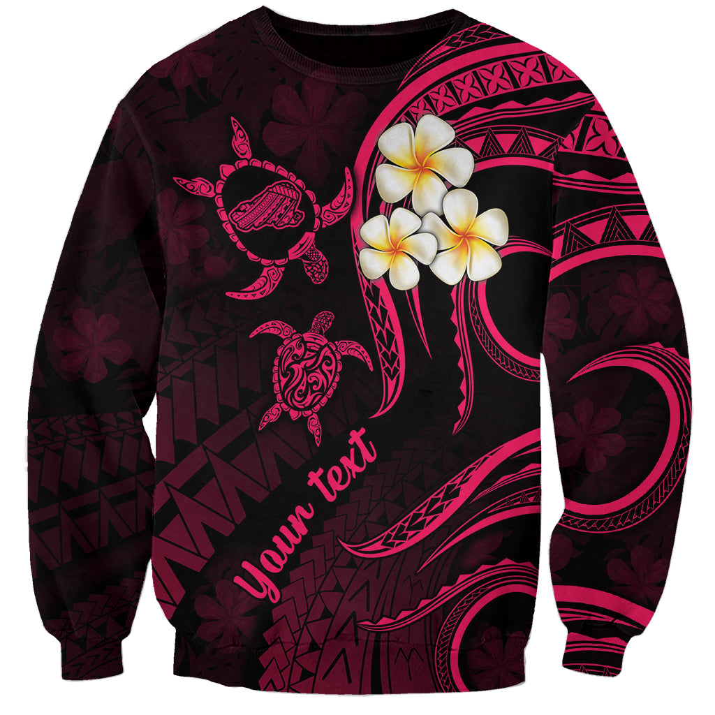 Personalised Kahoolawe Hawaii Sweatshirt Polynesian Tattoo and Pacific Plumeria Pink Vibe LT9 Unisex Pink - Polynesian Pride