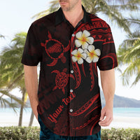 Personalised Kahoolawe Hawaii Hawaiian Shirt Polynesian Tattoo and Pacific Plumeria Red Vibe LT9 - Polynesian Pride