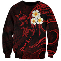 Personalised Kahoolawe Hawaii Sweatshirt Polynesian Tattoo and Pacific Plumeria Red Vibe LT9 Unisex Red - Polynesian Pride