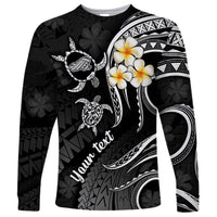 Personalised Kahoolawe Hawaii Long Sleeve Shirt Polynesian Tattoo and Pacific Plumeria White Vibe LT9 Unisex White - Polynesian Pride
