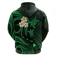 Hawaii Hoodie Maui Islands Pacific Plumeria Green Vibe LT9 - Polynesian Pride