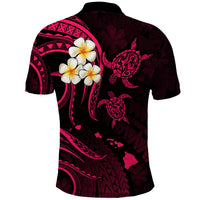 Hawaii Polo Shirt Maui Islands Pacific Plumeria Pink Vibe LT9 - Polynesian Pride
