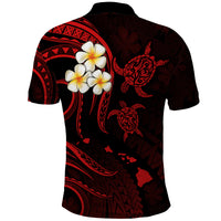 Hawaii Polo Shirt Maui Islands Pacific Plumeria Red Vibe LT9 - Polynesian Pride