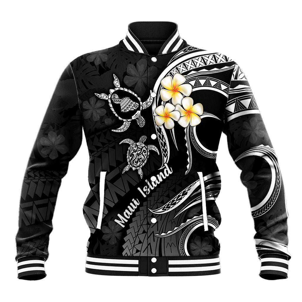Hawaii Baseball Jacket Maui Islands Pacific Plumeria White Vibe LT9 Unisex White - Polynesian Pride