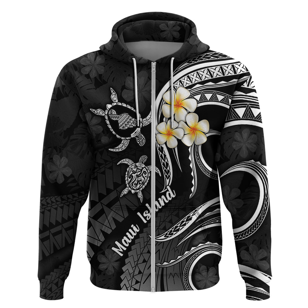 Hawaii Hoodie Maui Islands Pacific Plumeria White Vibe LT9 Zip Hoodie White - Polynesian Pride