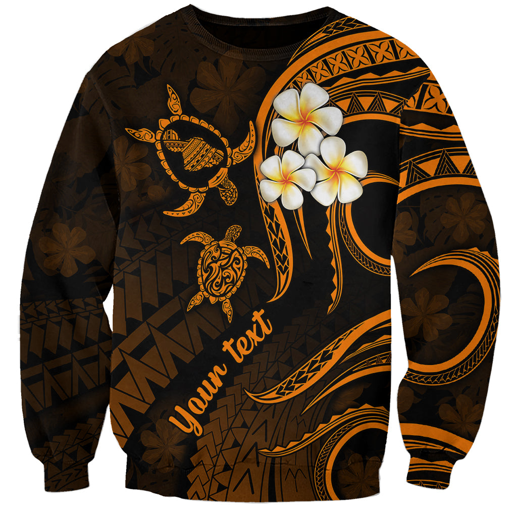 Personalised Maui Hawaii Sweatshirt Polynesian Tattoo and Pacific Plumeria Gold Vibe LT9 Unisex Gold - Polynesian Pride