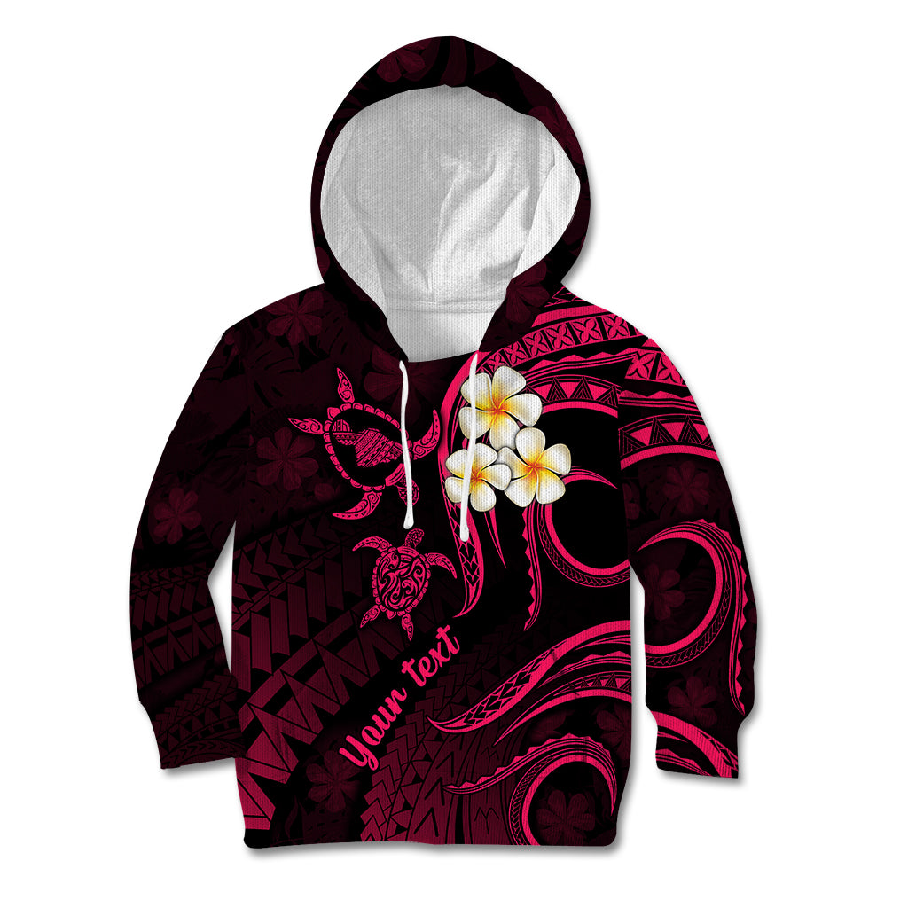 Personalised Maui Hawaii Kid Hoodie Polynesian Tattoo and Pacific Plumeria Pink Vibe LT9 Hoodie Pink - Polynesian Pride