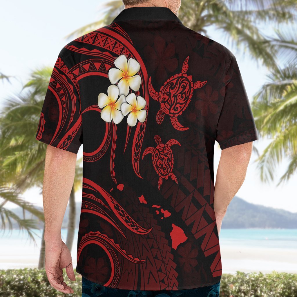 Personalised Maui Hawaii Hawaiian Shirt Polynesian Tattoo and Pacific Plumeria Red Vibe LT9 - Polynesian Pride