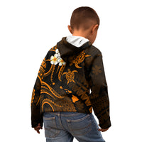 Hawaii Kid Hoodie Oahu Islands Pacific Plumeria Gold Vibe LT9 - Polynesian Pride