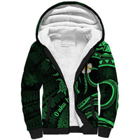 Hawaii Sherpa Hoodie Oahu Islands Pacific Plumeria Green Vibe LT9 Unisex Green - Polynesian Pride