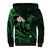 Hawaii Sherpa Hoodie Oahu Islands Pacific Plumeria Green Vibe LT9 - Polynesian Pride