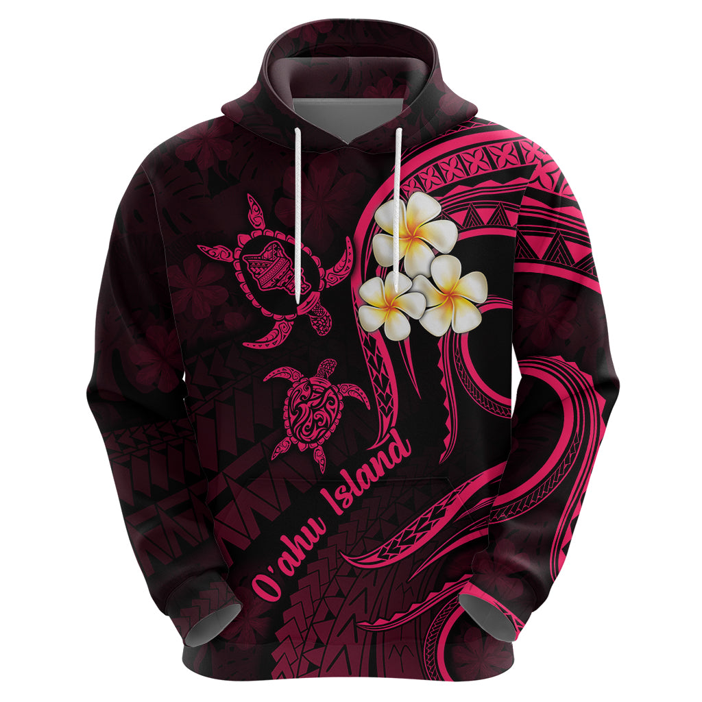 Hawaii Hoodie Oahu Islands Pacific Plumeria Pink Vibe LT9 - Polynesian Pride