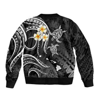 Hawaii Bomber Jacket Oahu Islands Pacific Plumeria White Vibe LT9 - Polynesian Pride