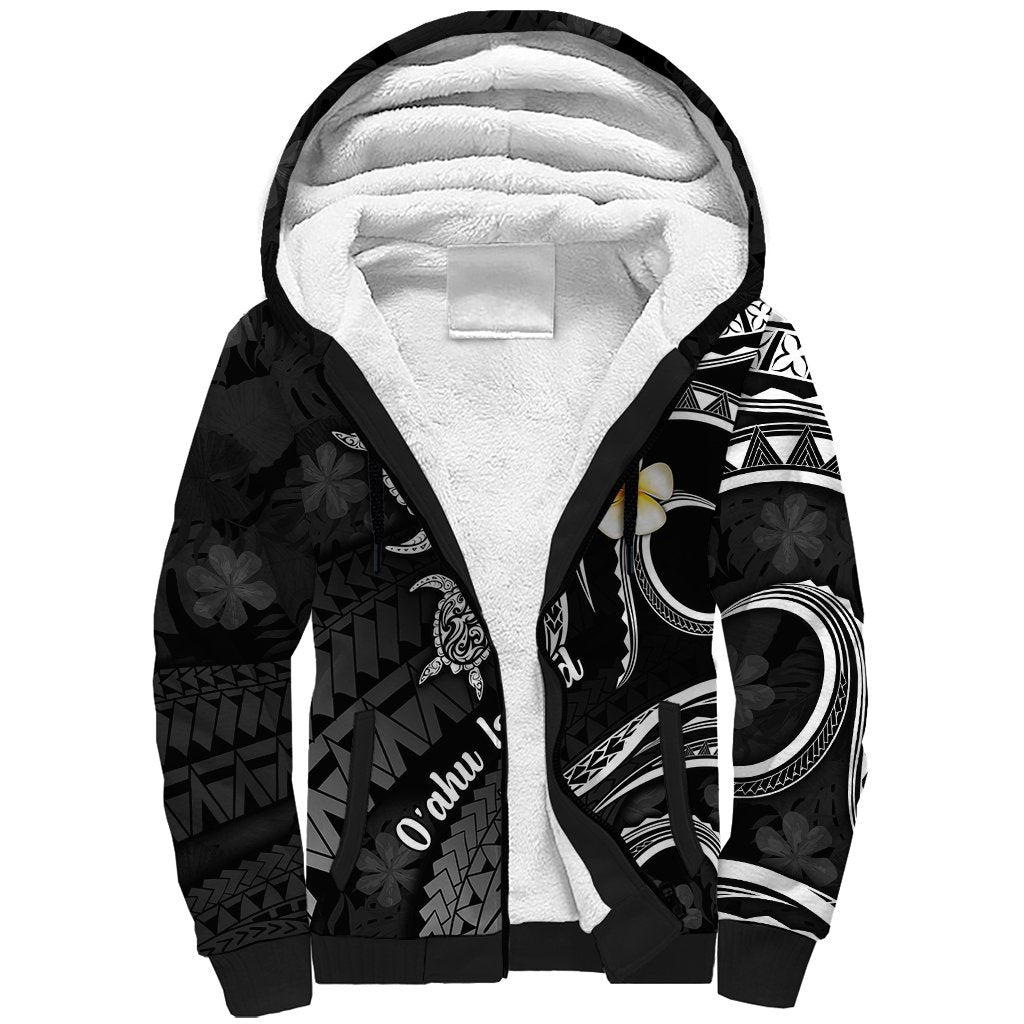 Hawaii Sherpa Hoodie Oahu Islands Pacific Plumeria White Vibe LT9 Unisex White - Polynesian Pride
